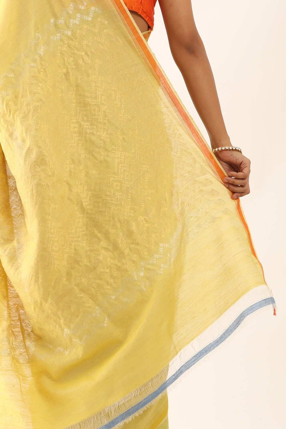 Yellow Chattisgarh Pure Tussar Silk Woven Saree image number null