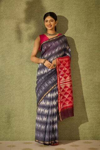 Blue Rajasthan Pure Silk Cotton Tie & Dye Shibori Saree image number