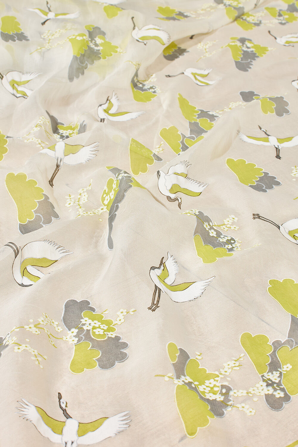 Off White Screen Printed Viscose Organza Saree image number null