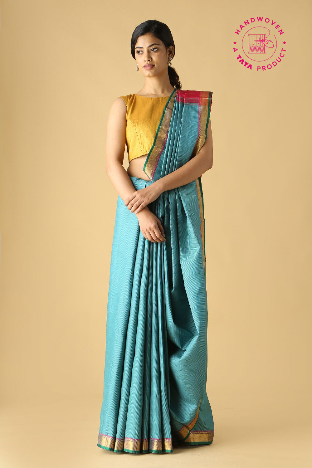 Blue Pure Silk Kanjivaram Saree image number null