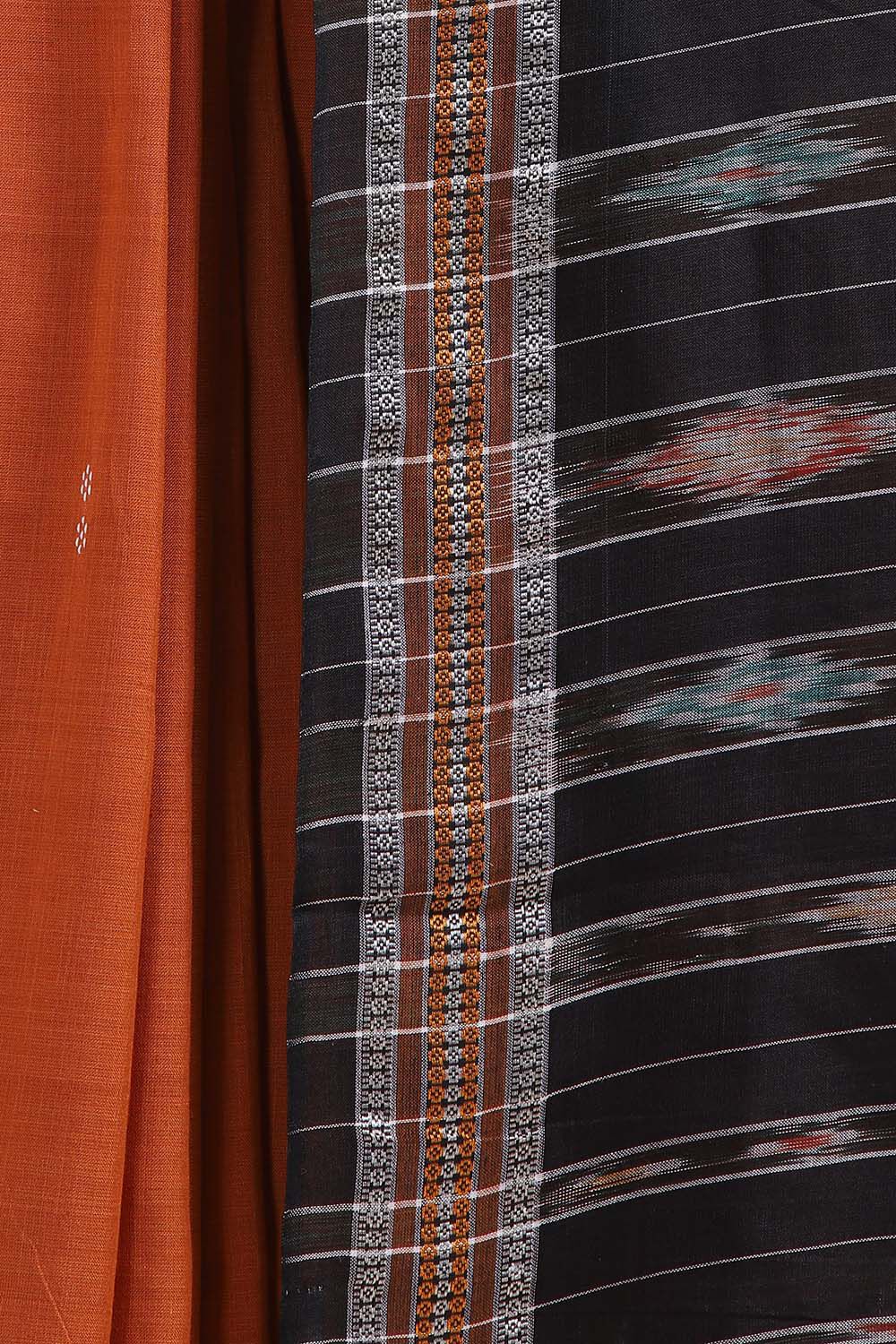 Orange Pure Cotton Odissa Ikat Saree image number null