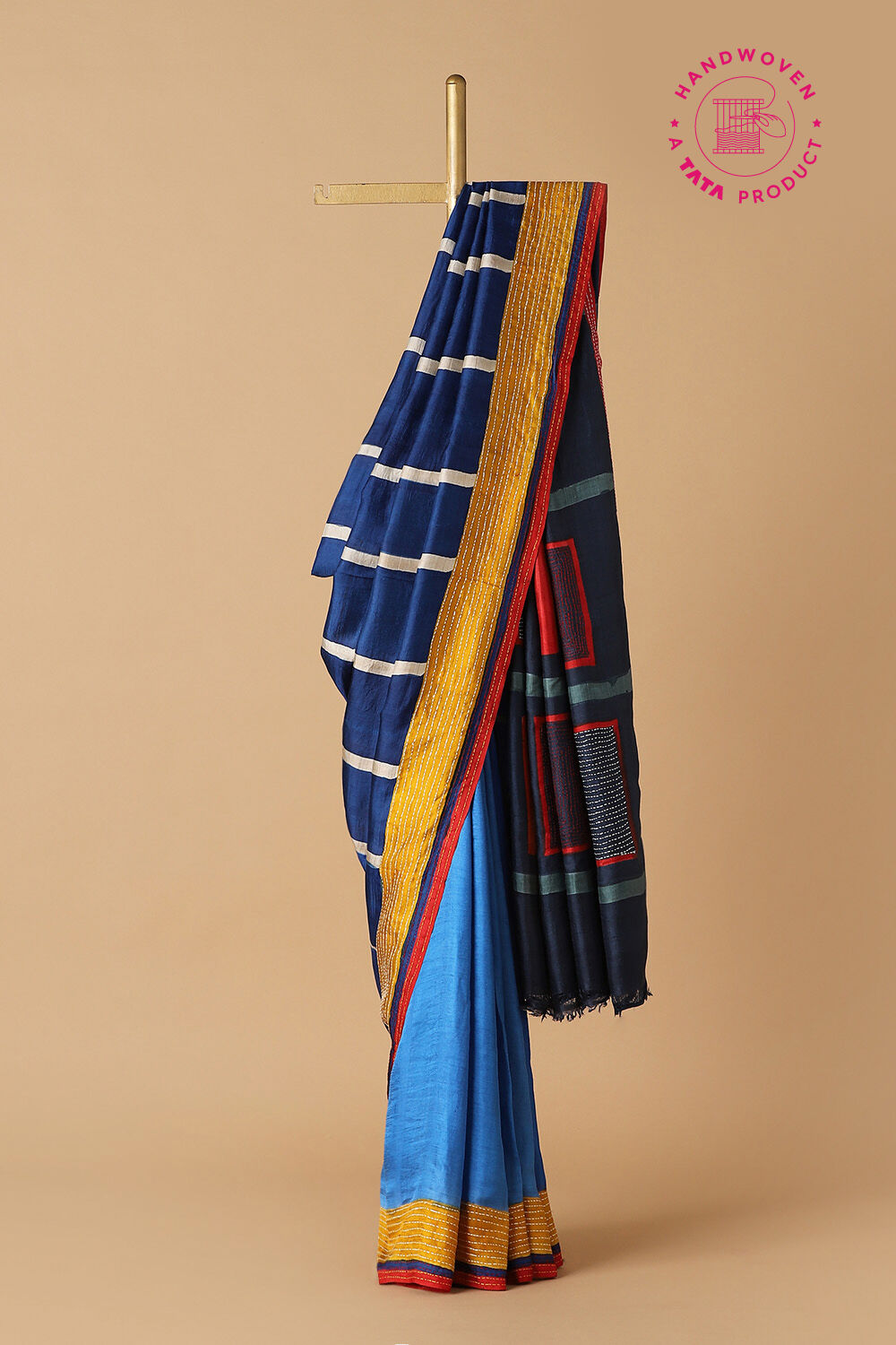 Blue Pure Silk Batik Saree image number null
