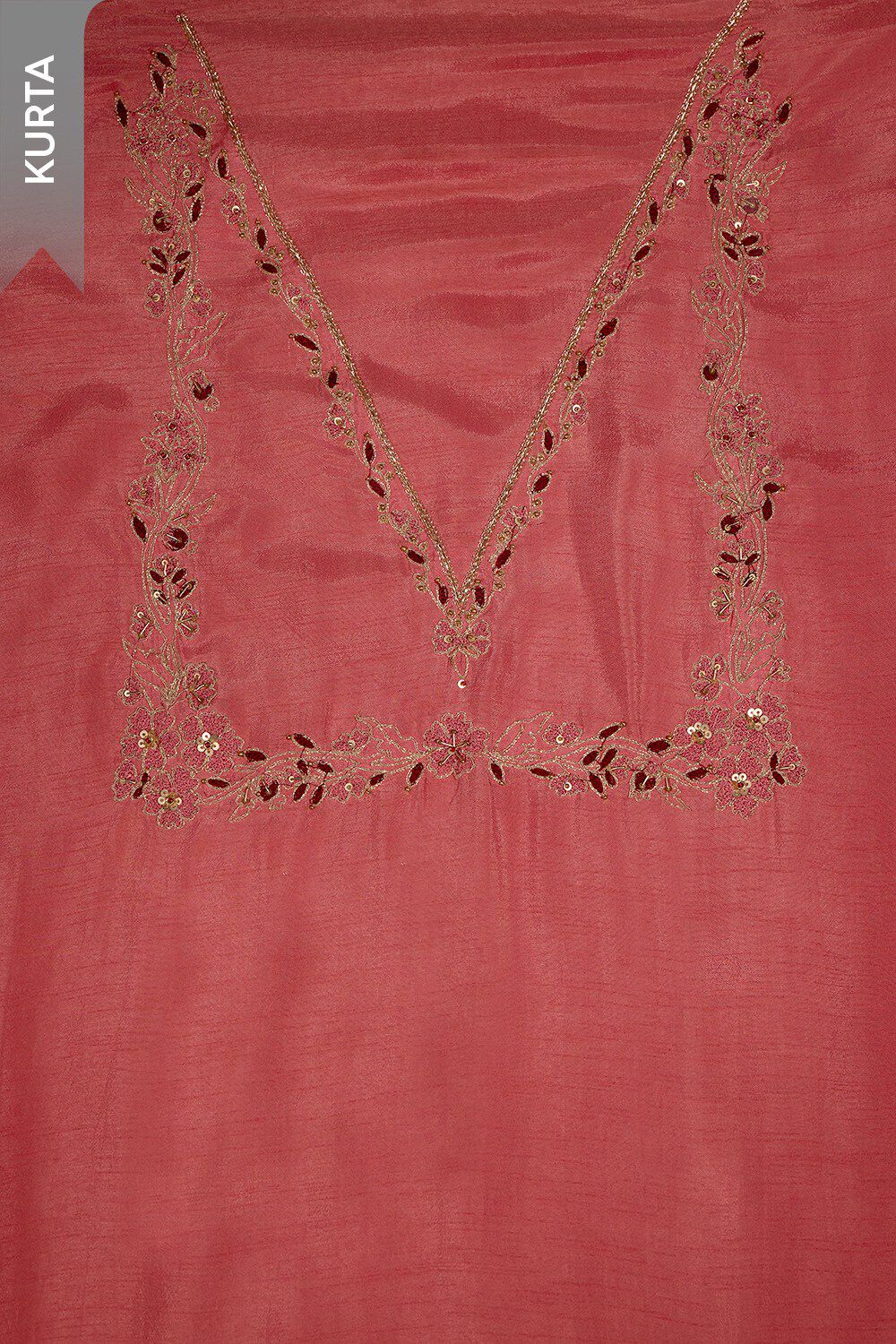 Pink Pure Viscose Embroidered Unstitched Suit Set image number null