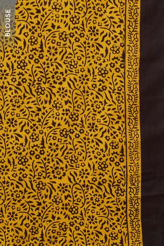 Yellow Bagh Block Printed Pure Cotton Saree thumbnail image number null