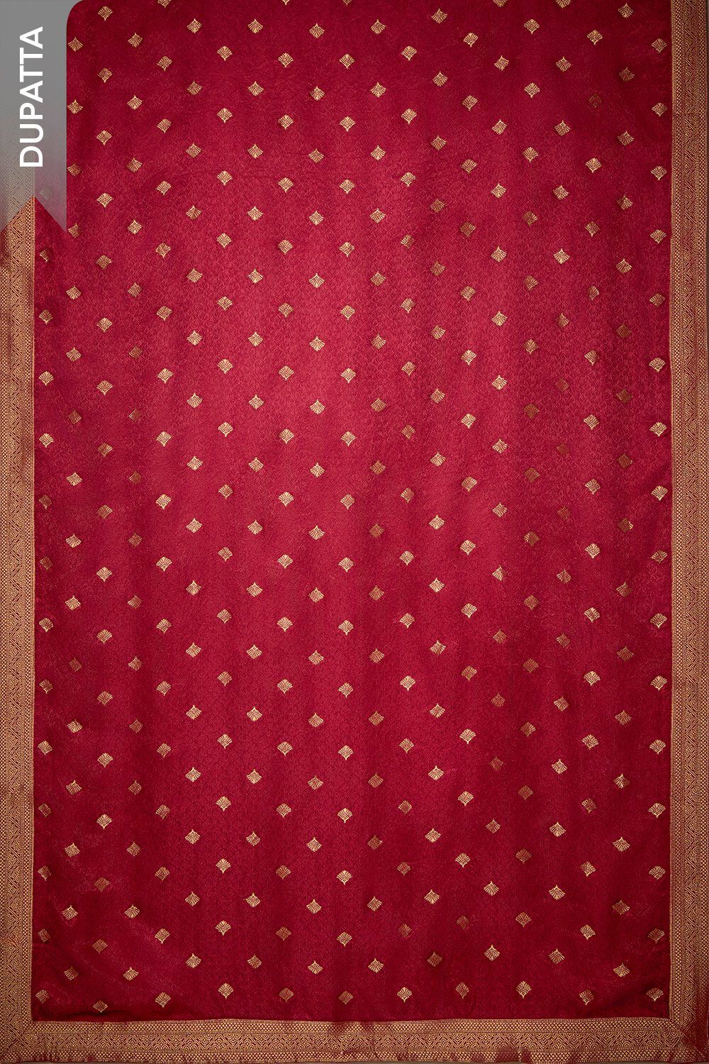 Dark Red Viscose Brocade Unstitched Suit Set image number null