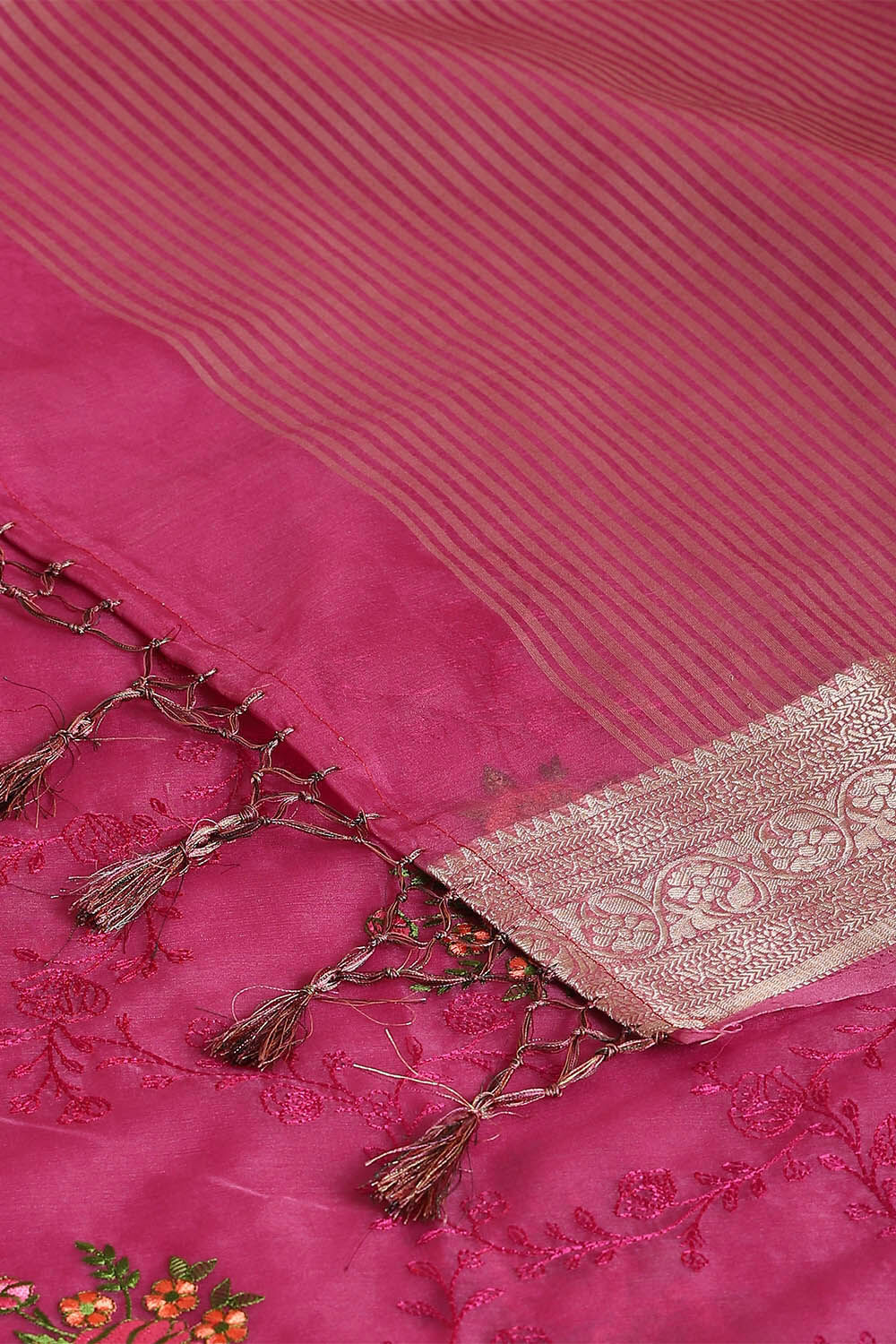 Pink Pure Embroidered Saree image number null