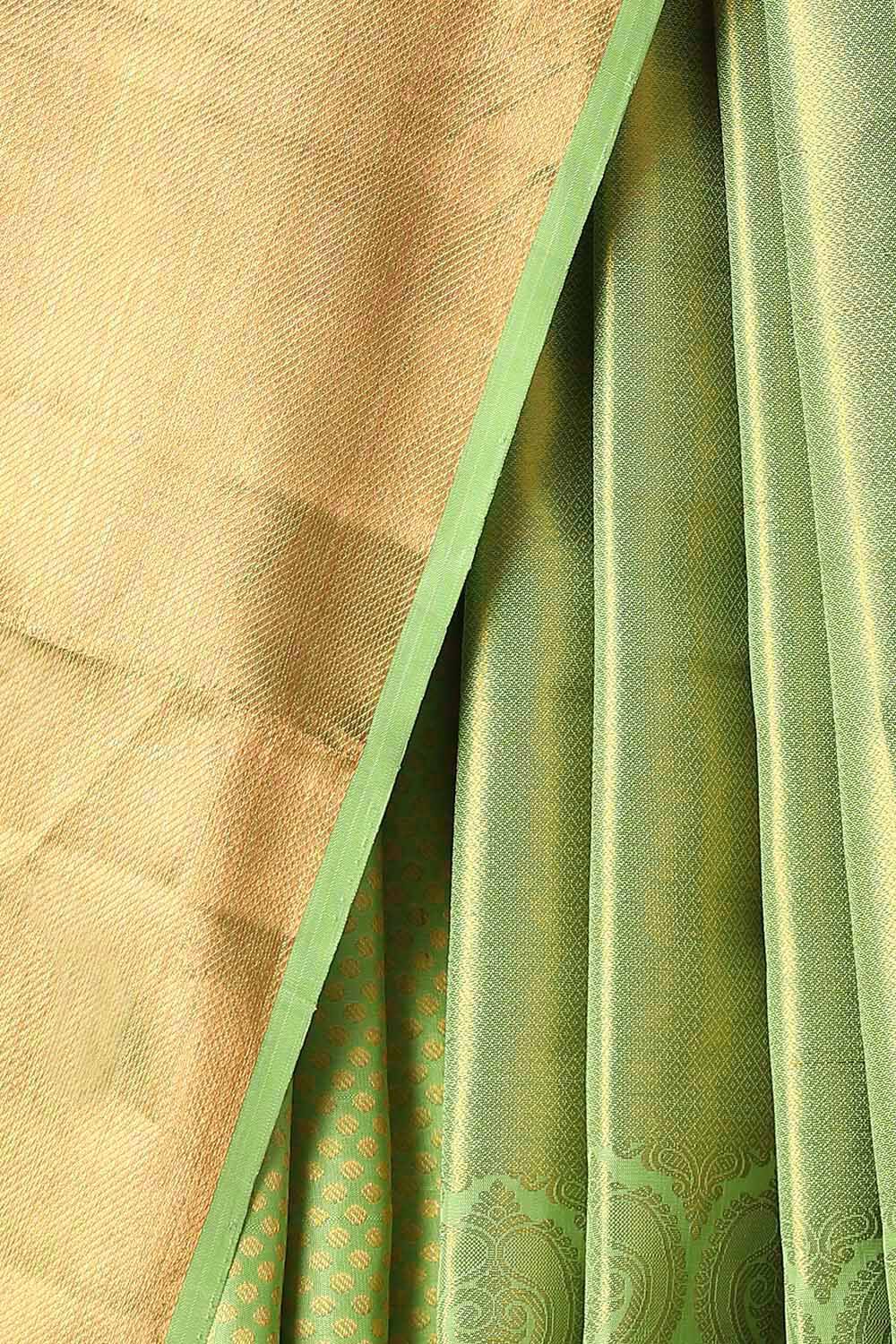 Light Green Pure Silk Kanjivaram Saree image number null