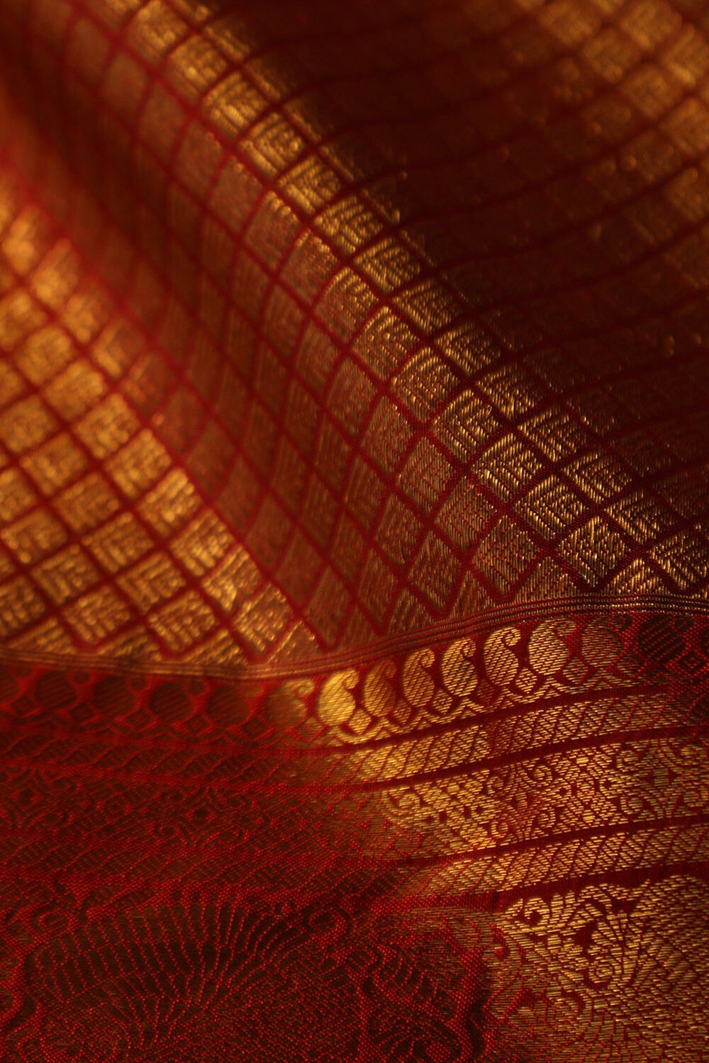 Orange Woven Pure Silk Kanjivaram Saree image number null