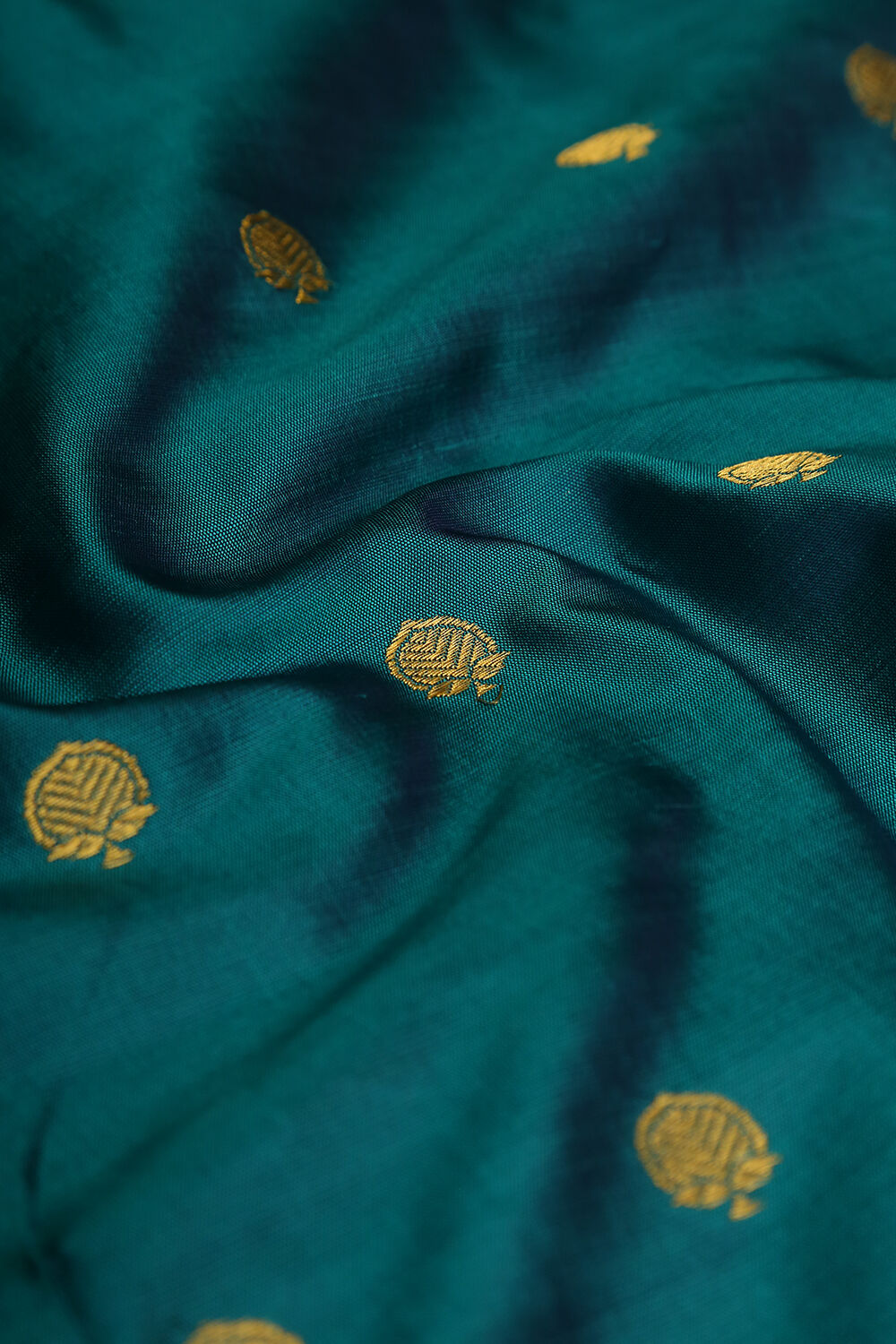 Teal Blue Pure Silk Banaras Dupatta image number null