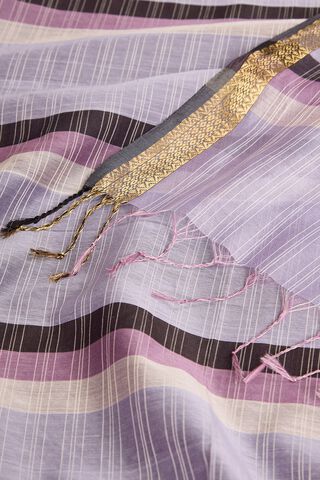 Light Violet Woven Pure Silk Cotton Maheshwari Saree thumbnail image number null