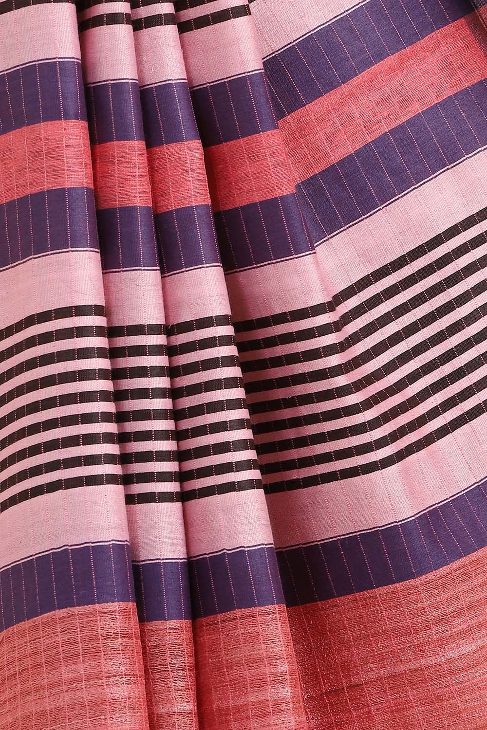 Light Red Pure Tussar Silk Bhagalpuri Saree image number null