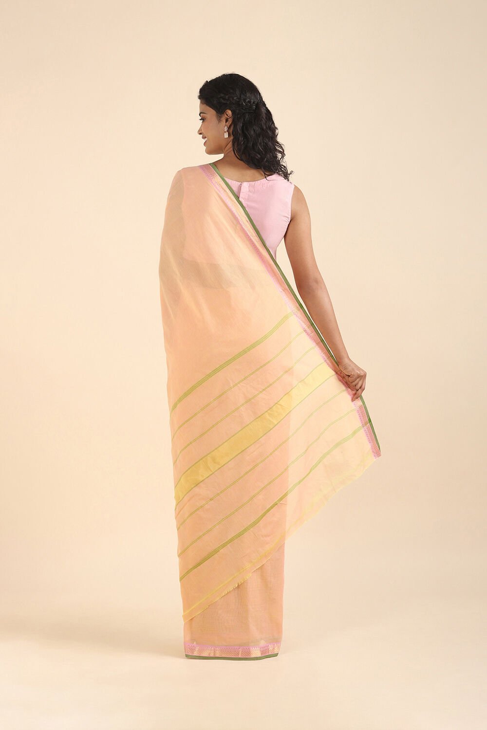 Orange Pure Cotton South Saree image number null