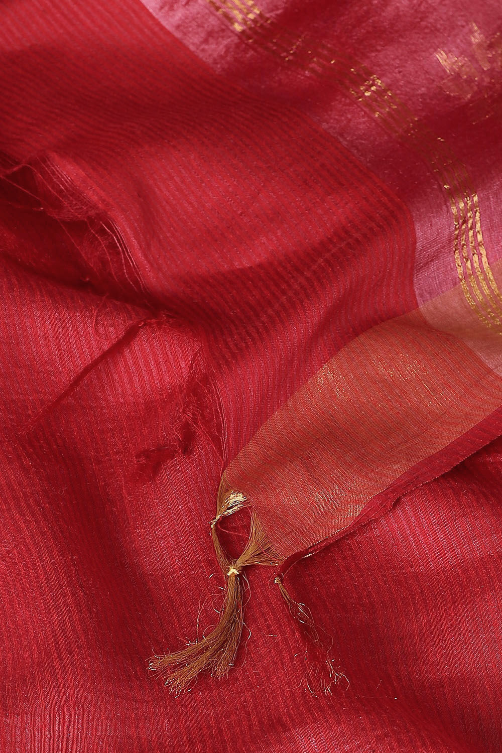 Red Pure Silk Tussar Bhagalpuri Saree image number null
