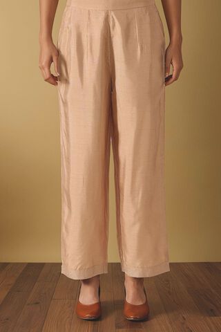Gold Viscose Embroidered Trouser image number