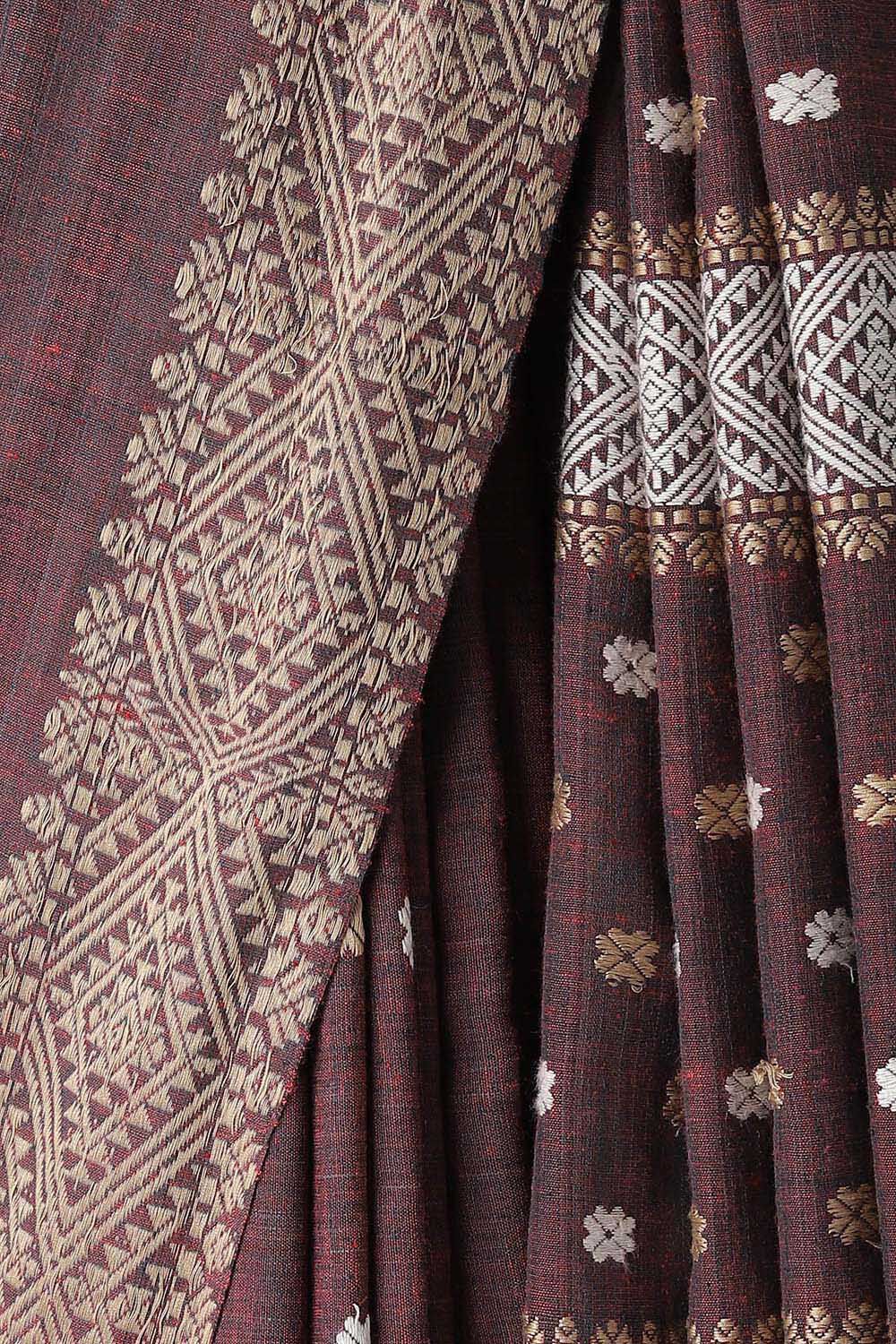 Brown Pure Eri Assam Saree image number null