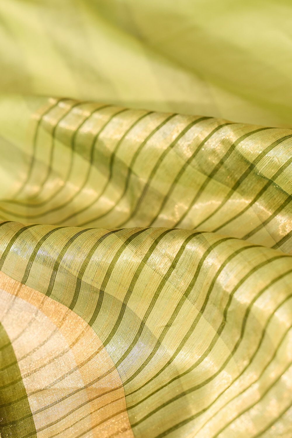Green Eknaliya Pure Silk Cotton Chanderi Saree image number null