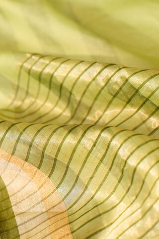 Green Eknaliya Pure Silk Cotton Chanderi Saree thumbnail image number null
