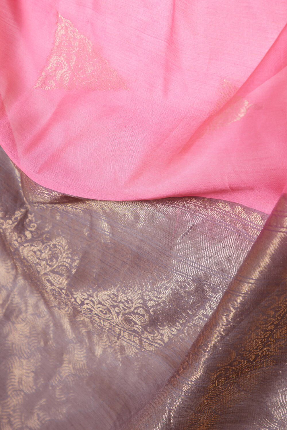 Pink Woven Pure Silk Cotton South Saree image number null