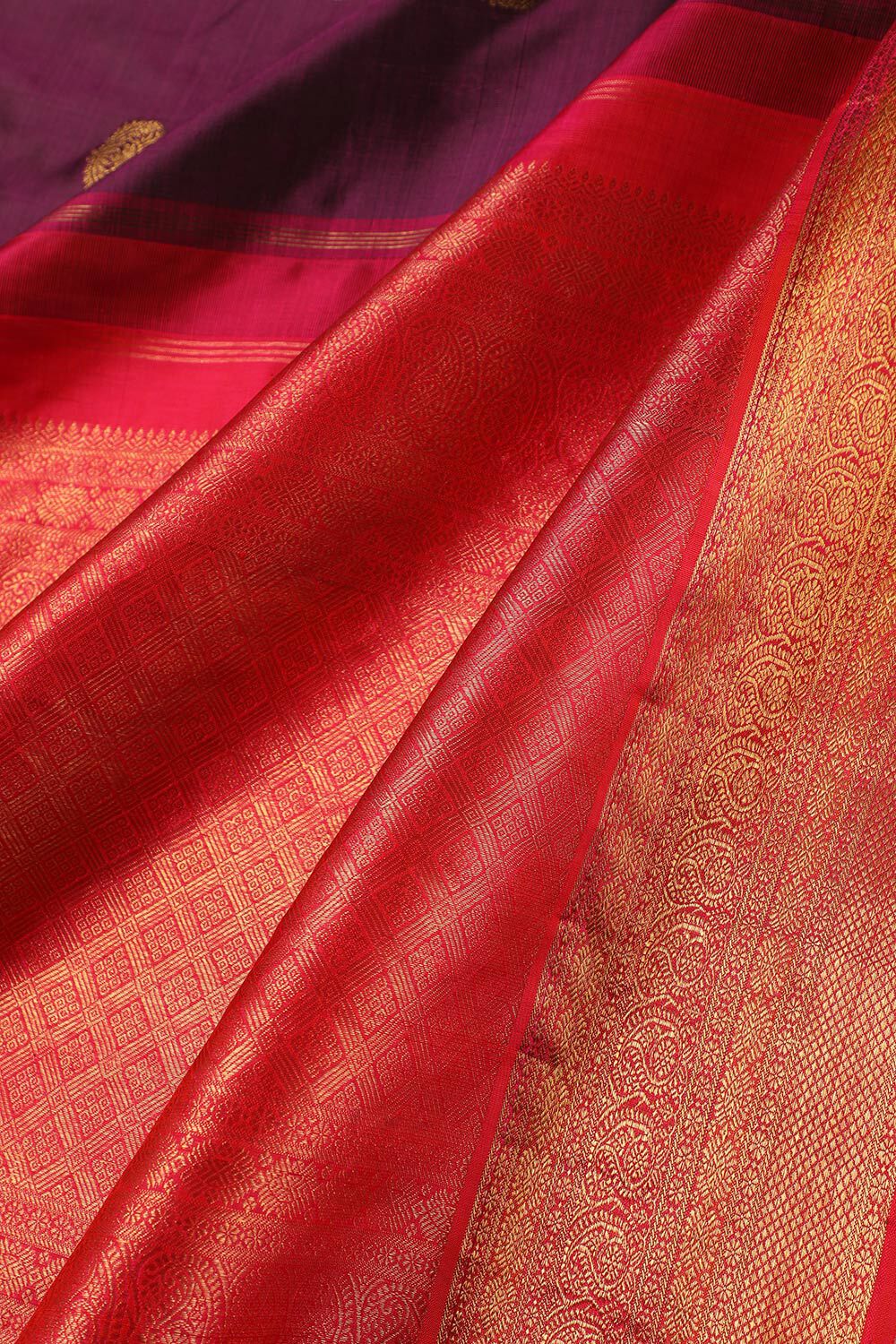 Purple Woven Pure Silk Kanjivaram Saree image number null