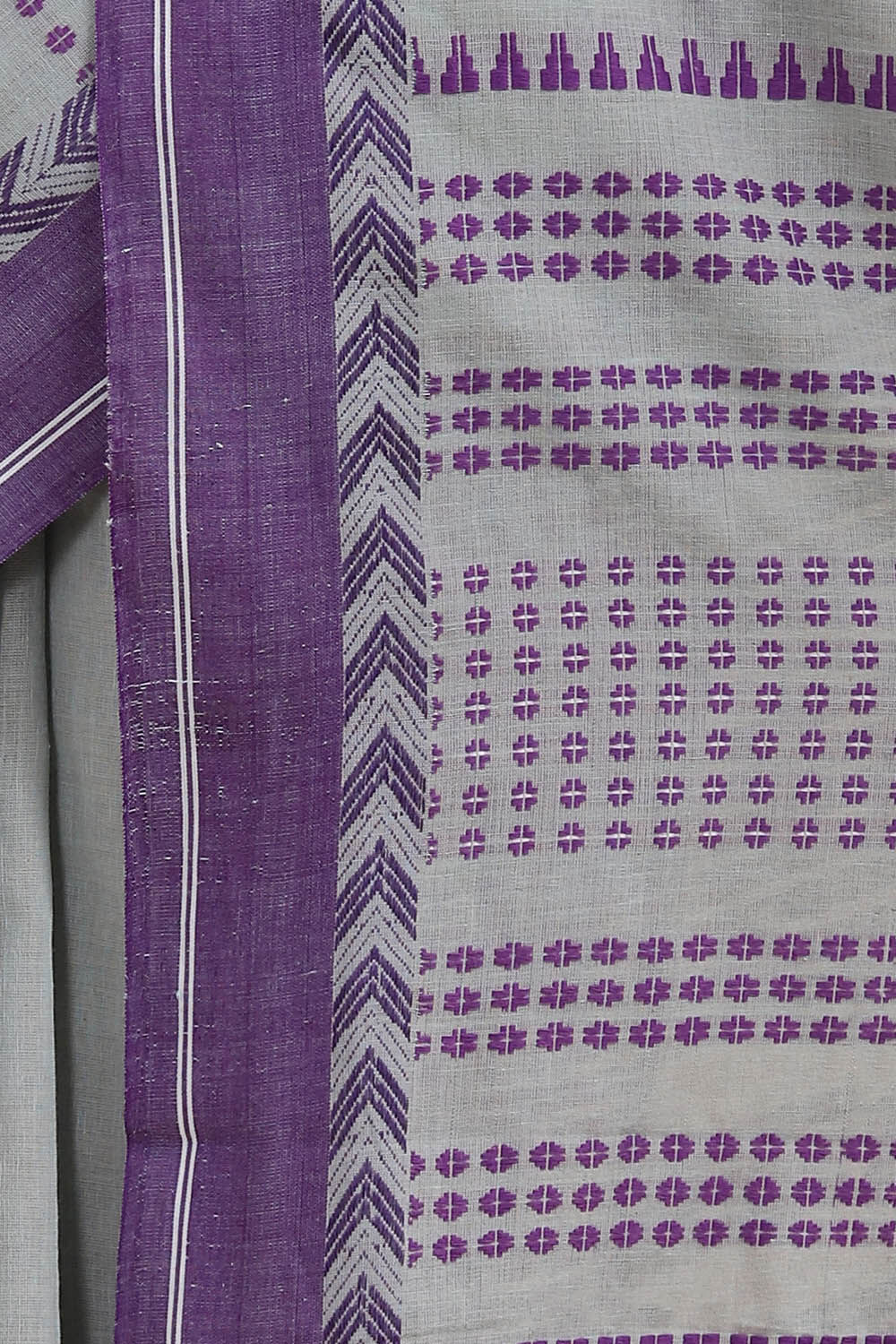 Grey Pure Cotton Begampur Saree image number null