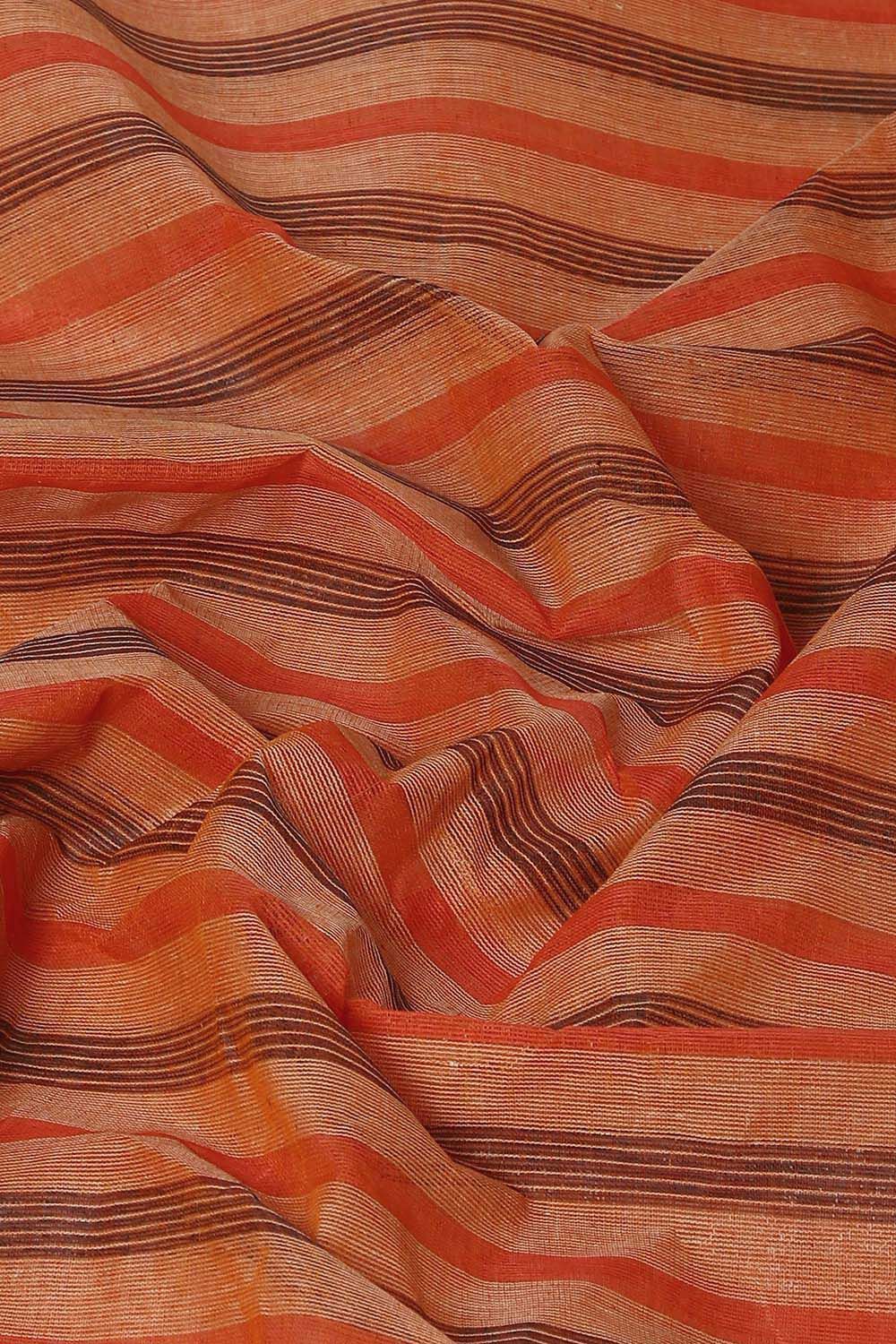 Orange Pure Cotton Bengal Saree image number null