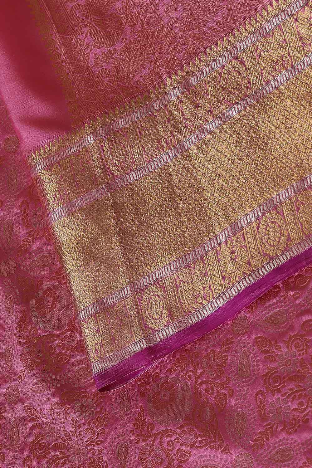 Light Pink Pure Silk Kanjivaram Saree image number null