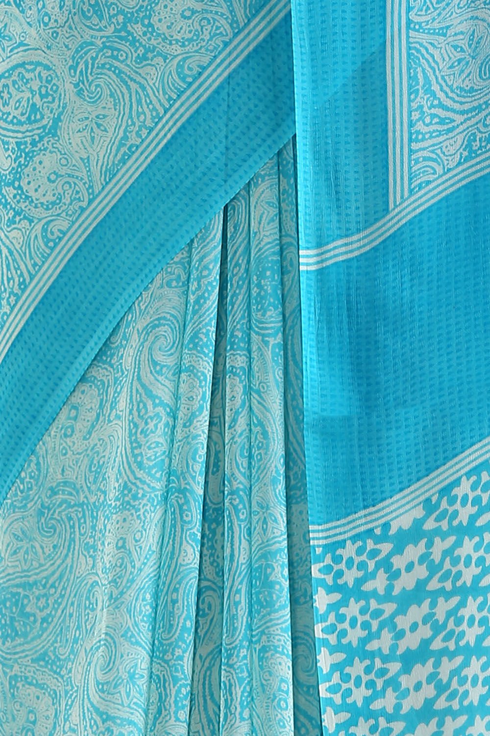 Blue Viscose Georgette Printed Saree image number null