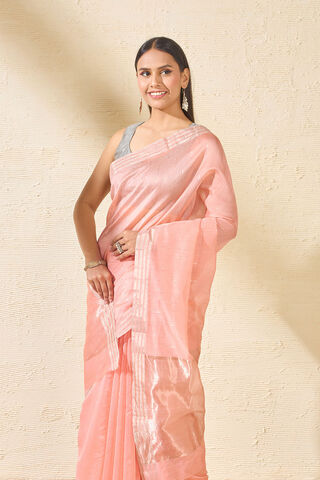 Light Pink Woven Pure Silk Cotton Chanderi Saree image number
