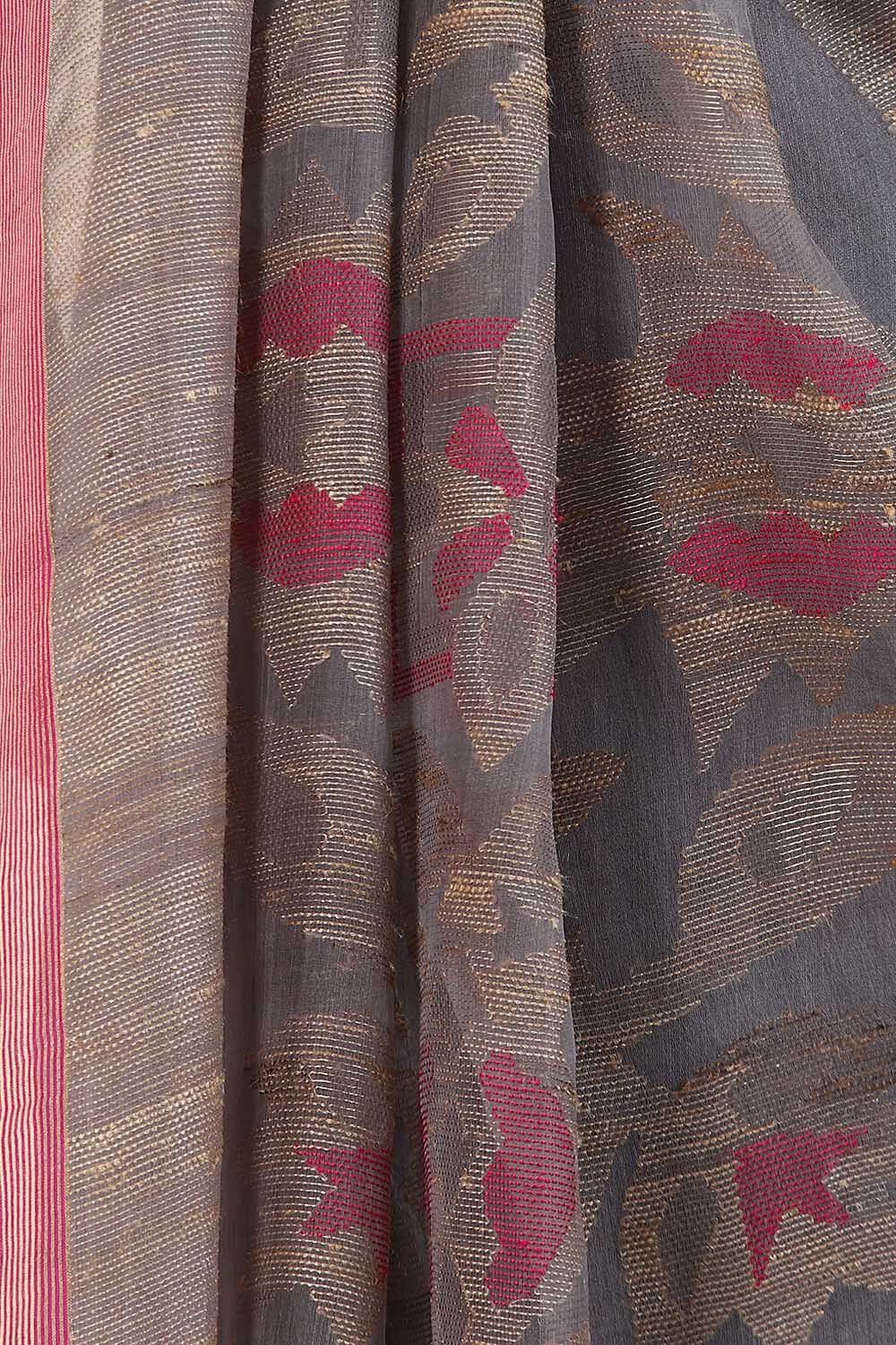 Grey Pure Silk Vanya Jamdani Saree image number null