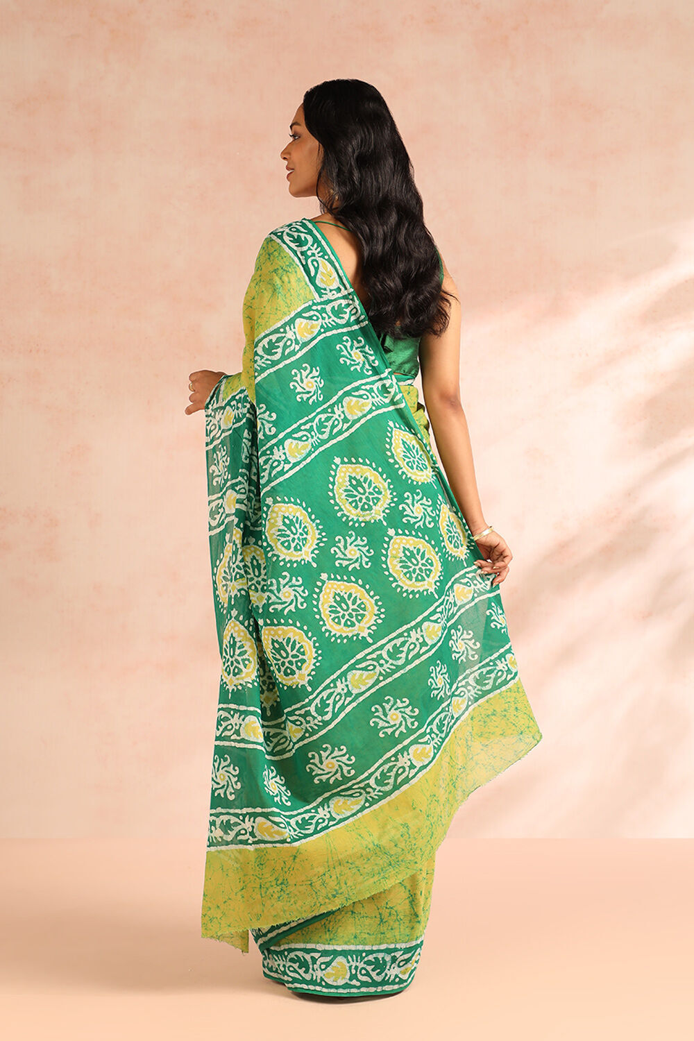 Yellow Ujjain Pure Cotton Printed Saree image number null