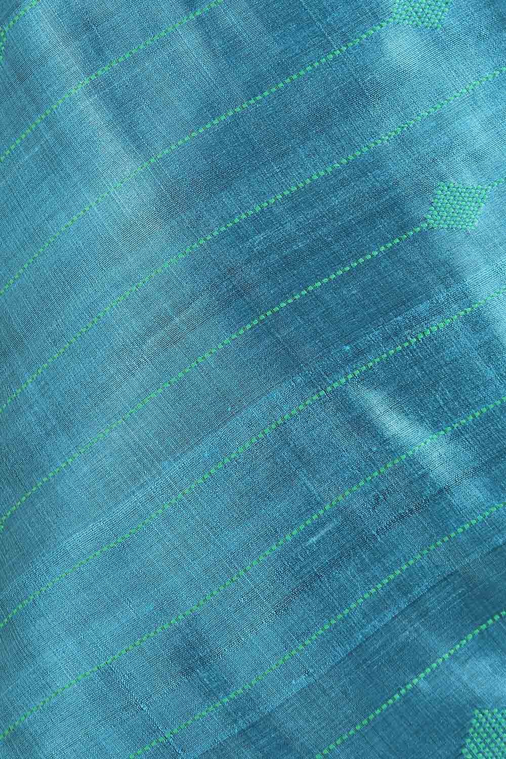 Light Blue Pure Tussar Silk Bhagalpuri Saree image number null