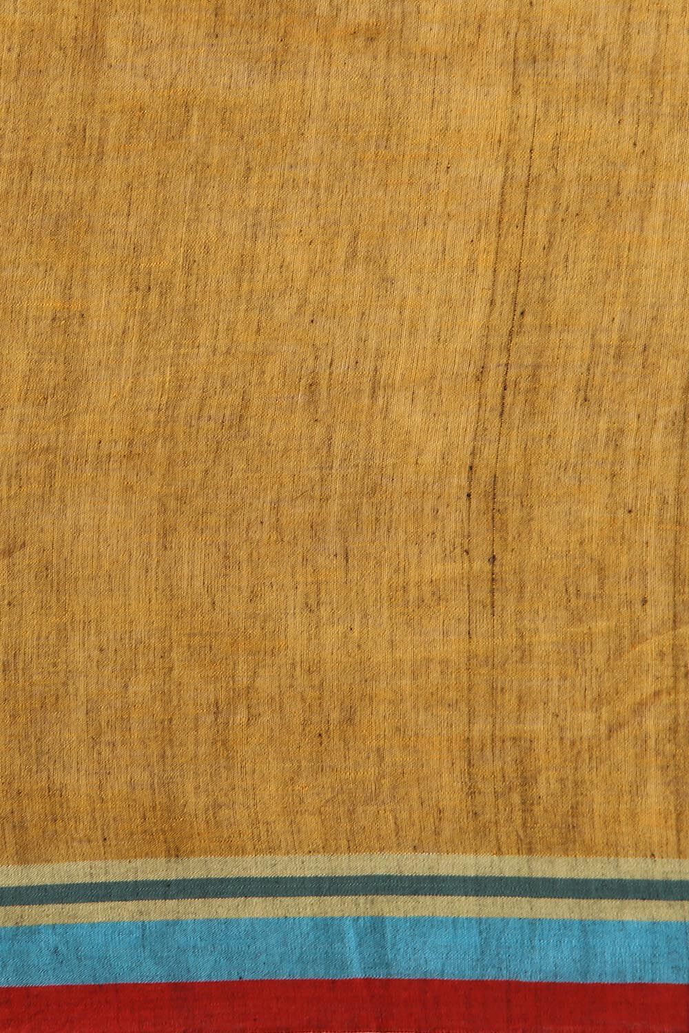 Green Pure Khadi Cotton Jamdani Saree image number null