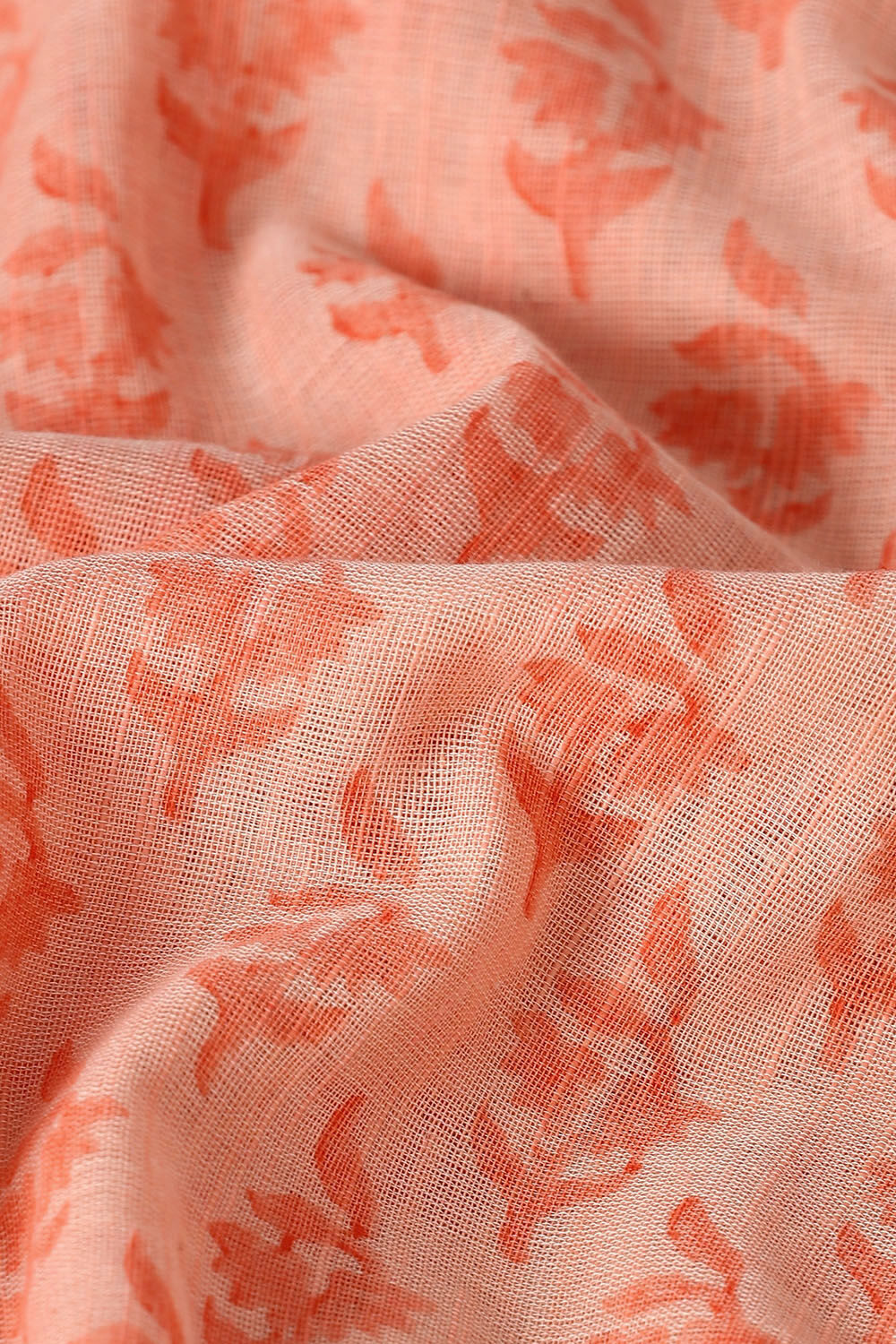 Light Orange Pure Cotton Printed Saree image number null