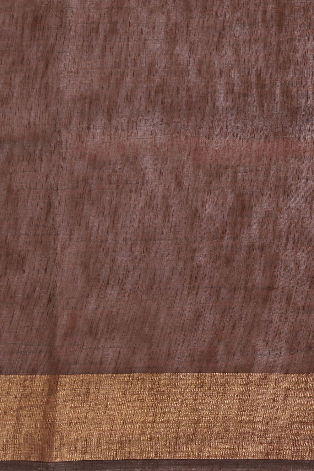 Brown Pure Silk Linen Bengal Saree image number null