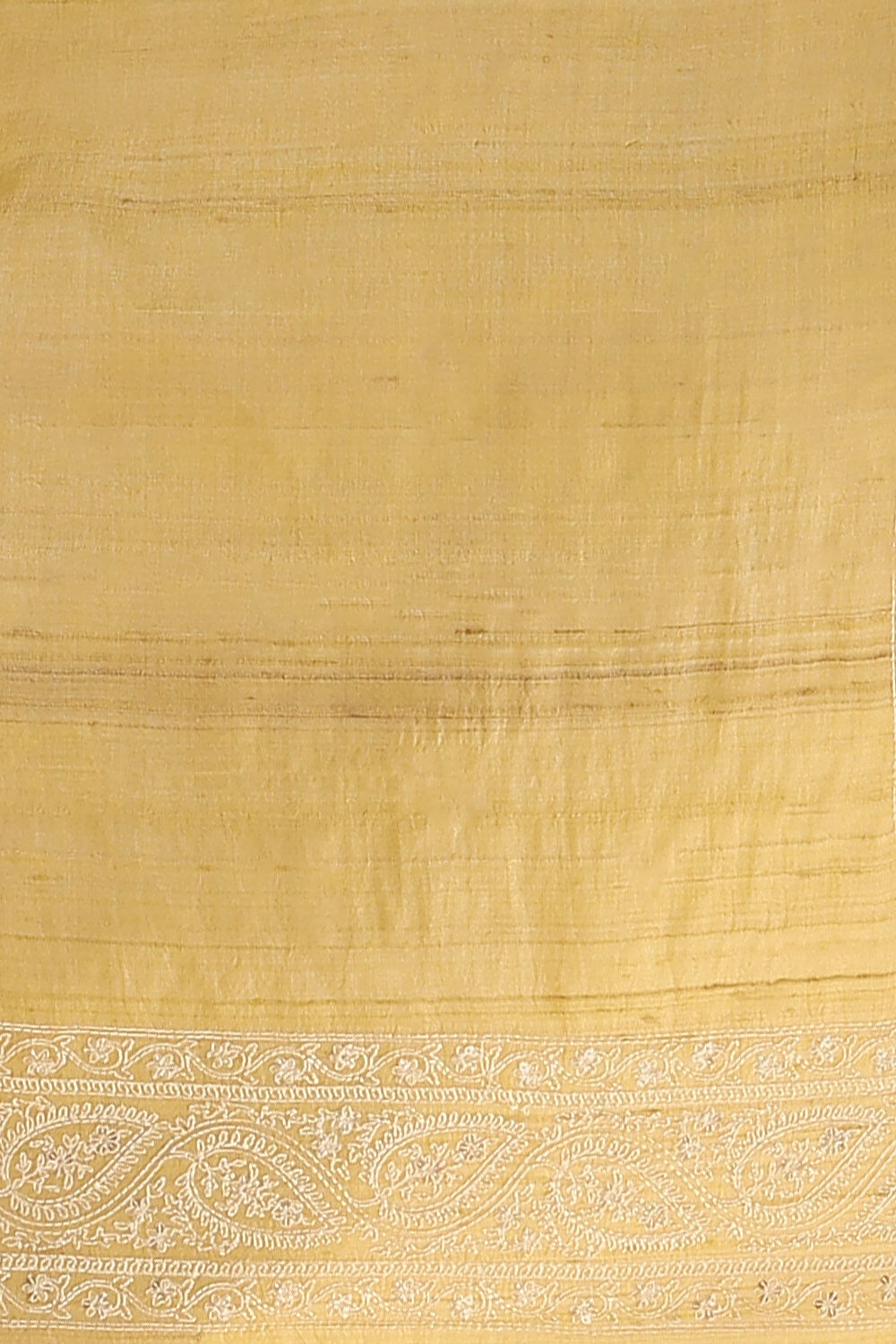 Yellow Pure Tussar Embroidered Saree image number null