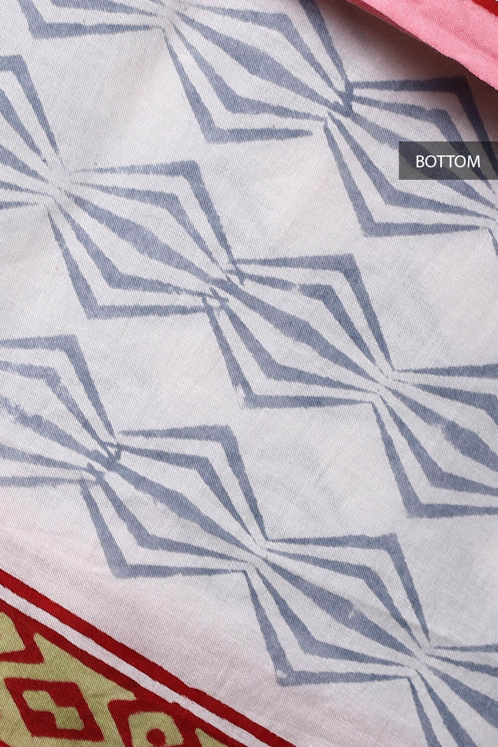 Light Pink Cotton Block Printed Unstitched Suit Set image number null