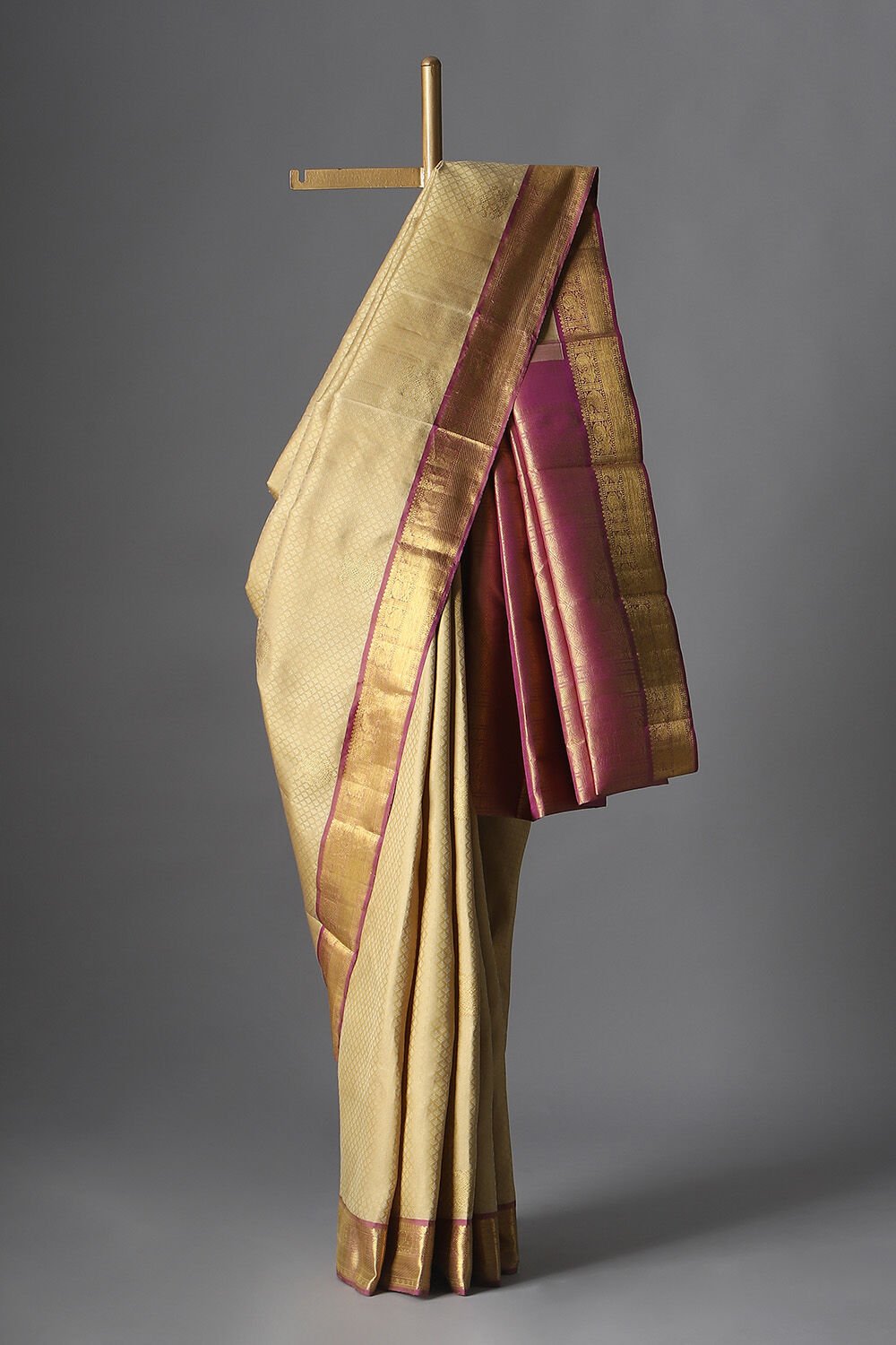 Beige Pure Silk Kanjivaram Saree image number null