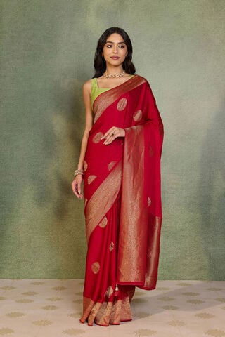 Red Woven Design Pure Viscose Saree thumbnail image number null