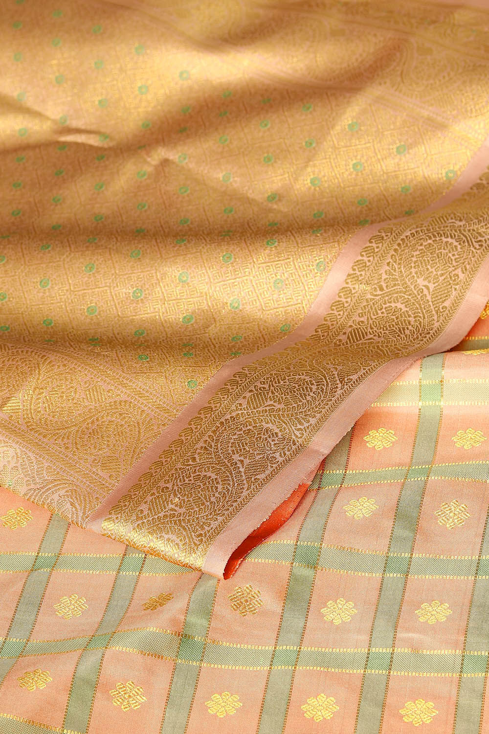 Light Orange Pure Silk Kanjivaram Saree image number null