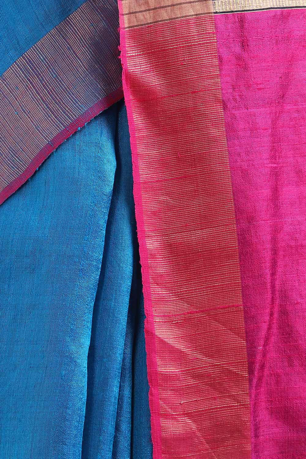 Light Blue Pure Tussar Silk Bhagalpuri Saree image number null