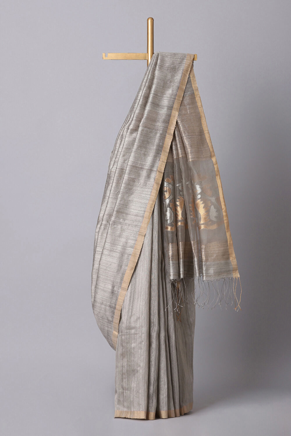Grey Pure Silk Vanya Bengal Saree image number null
