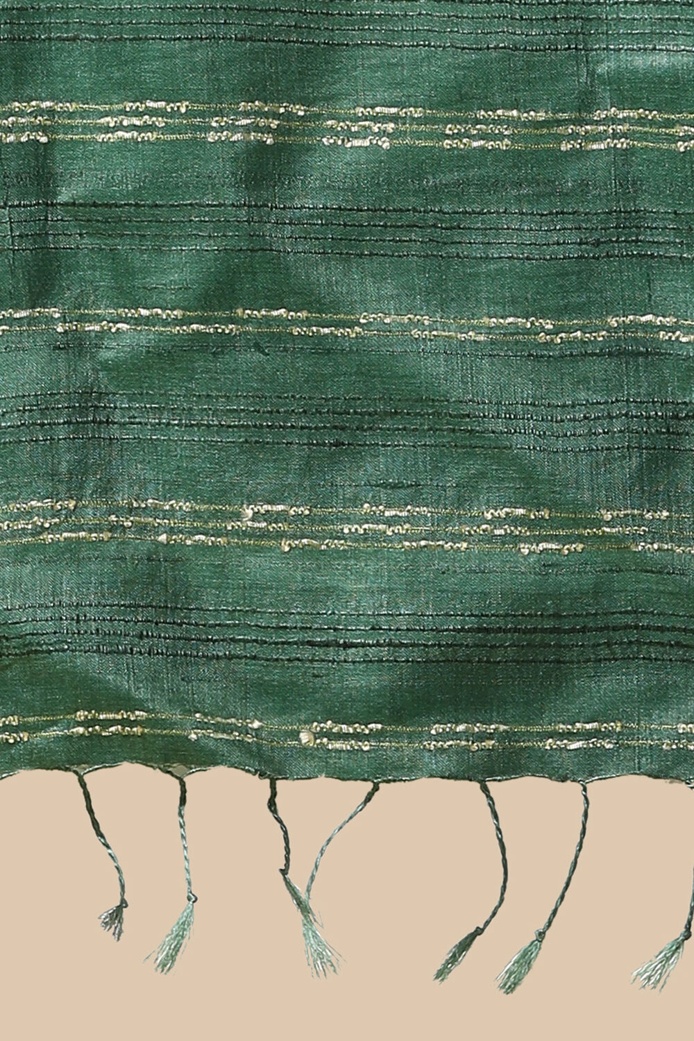 Green Pure Tussar Silk Woven Saree image number null