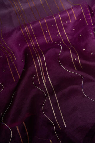 Purple Pure Organza Printed Embroidery Saree thumbnail image number null