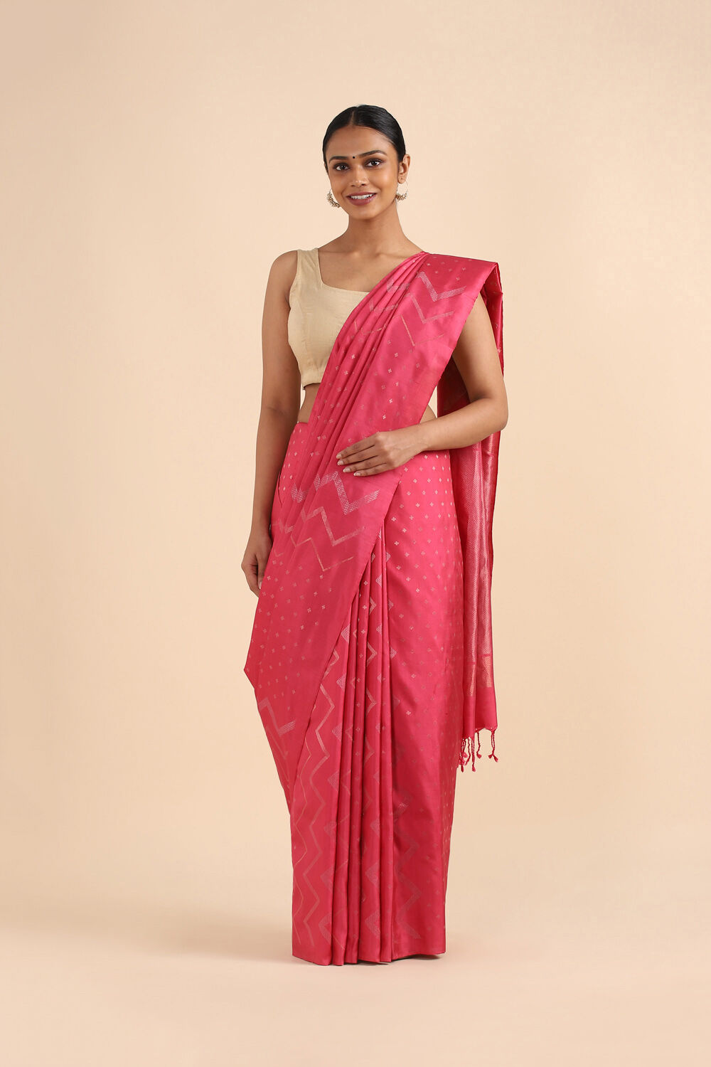 Pink Pure Soft Silk Saree image number null