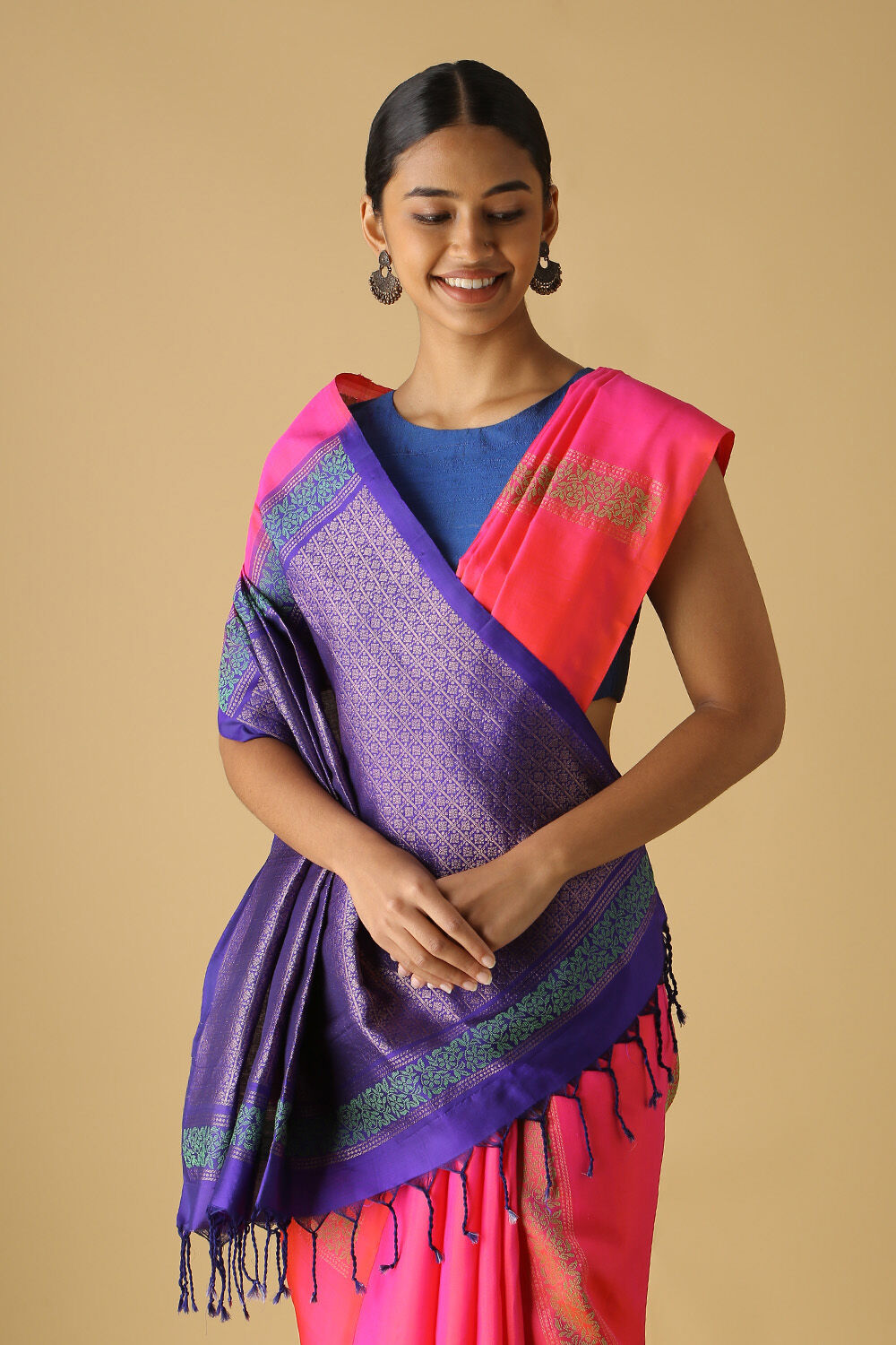 Pink Pure Silk South Saree image number null