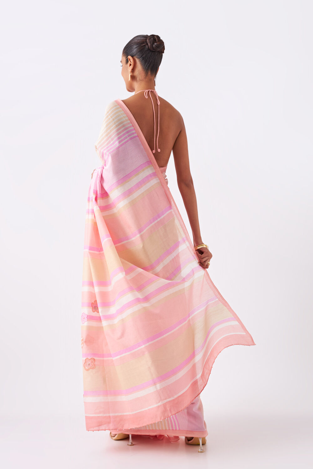 Light Pink Pure Silk Cotton Printed Saree image number null