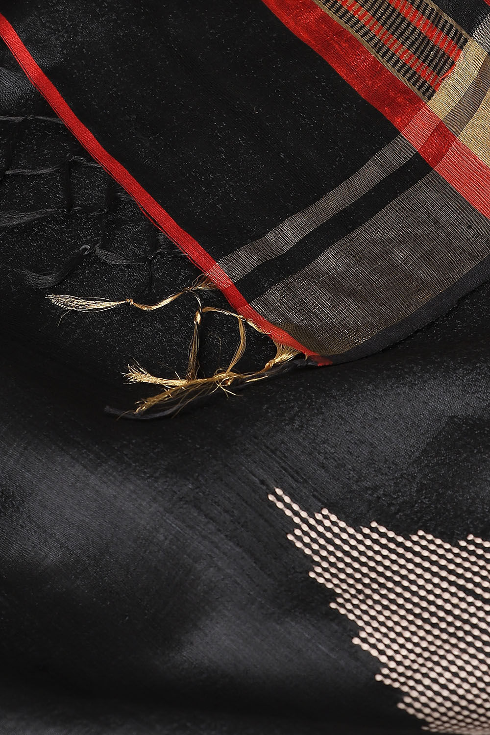 Black Pure Tussar Silk Bhagalpuri Saree image number null