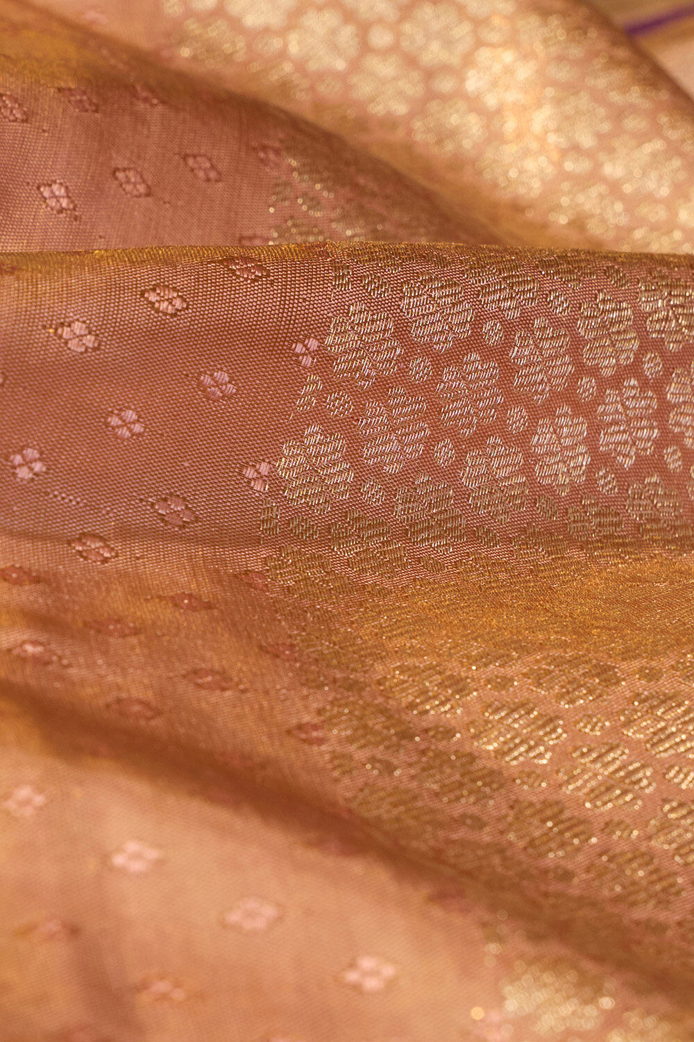 Light Pink Pure Silk Tissue Woven Kanjivaram Saree image number null