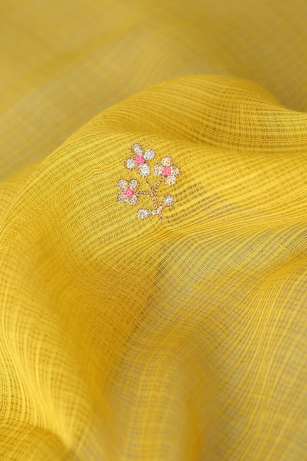 Yellow Pure Silk Kota Saree image number null