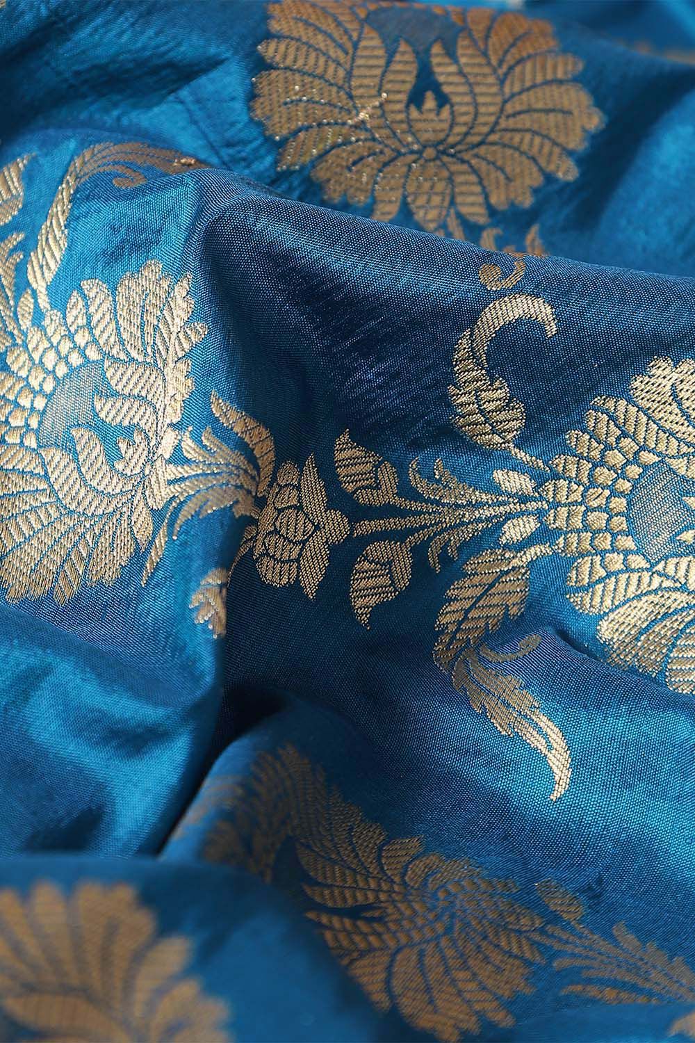 Blue Pure Silk Banarasi Saree image number null